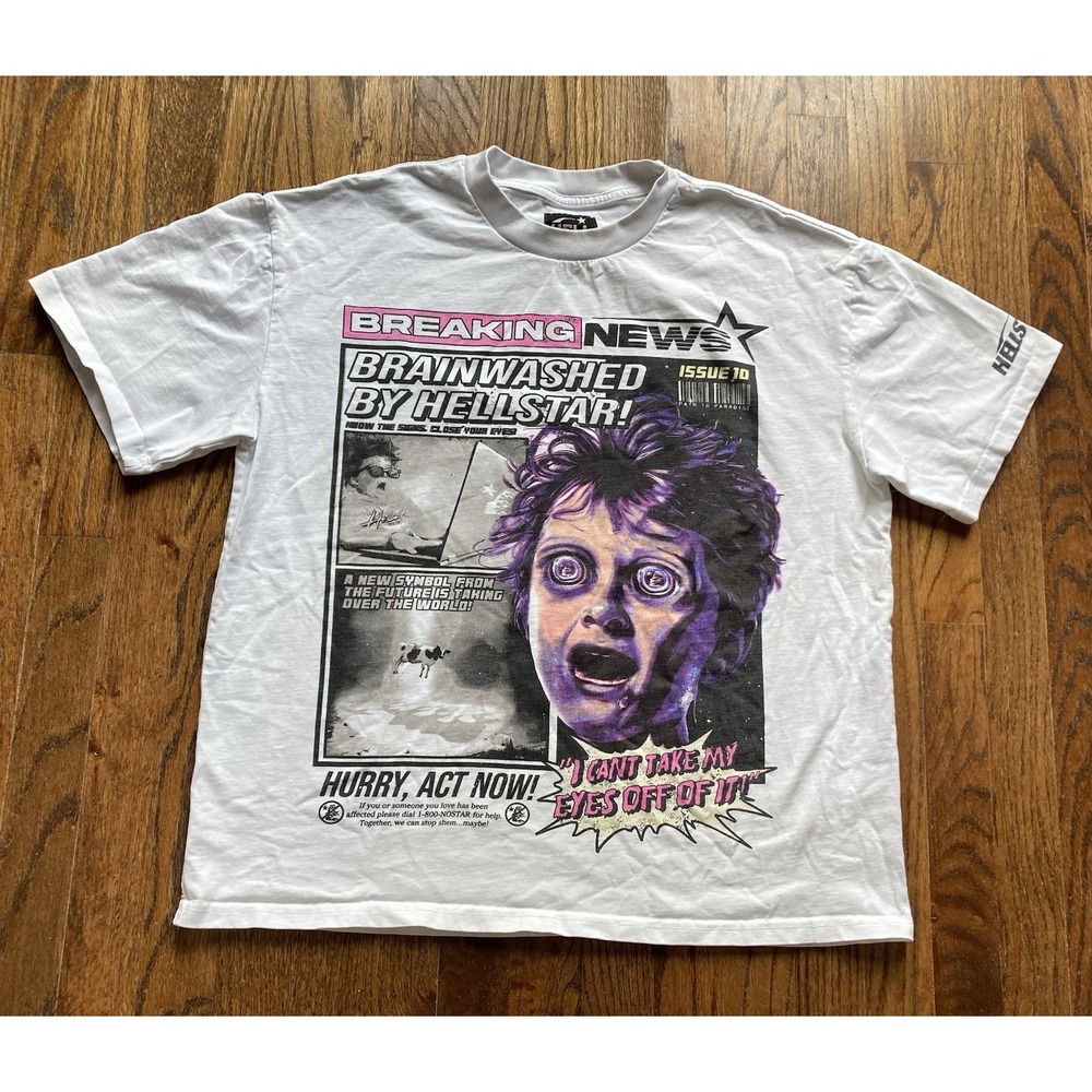 Hellstar T Shirt Size Large Brainwashed Issue 10 Breaking News Double Sided
